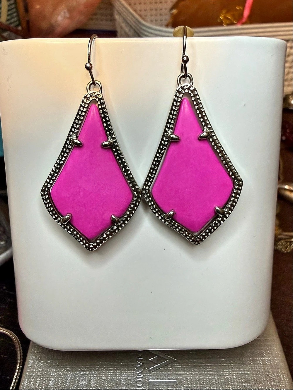 Kendra Scott Danielle Statement Earrings Pink & Silver